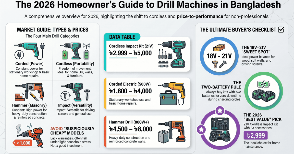 Drill Machine Price in Bangladesh 2026 — Complete Buying Guide