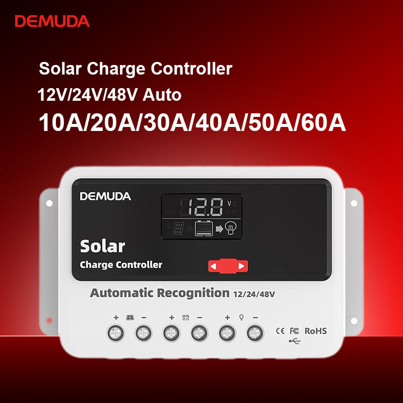 DEMUDA 20A PWM Solar Charge Controller for Home Solar & Off-Grid – 12V/24V