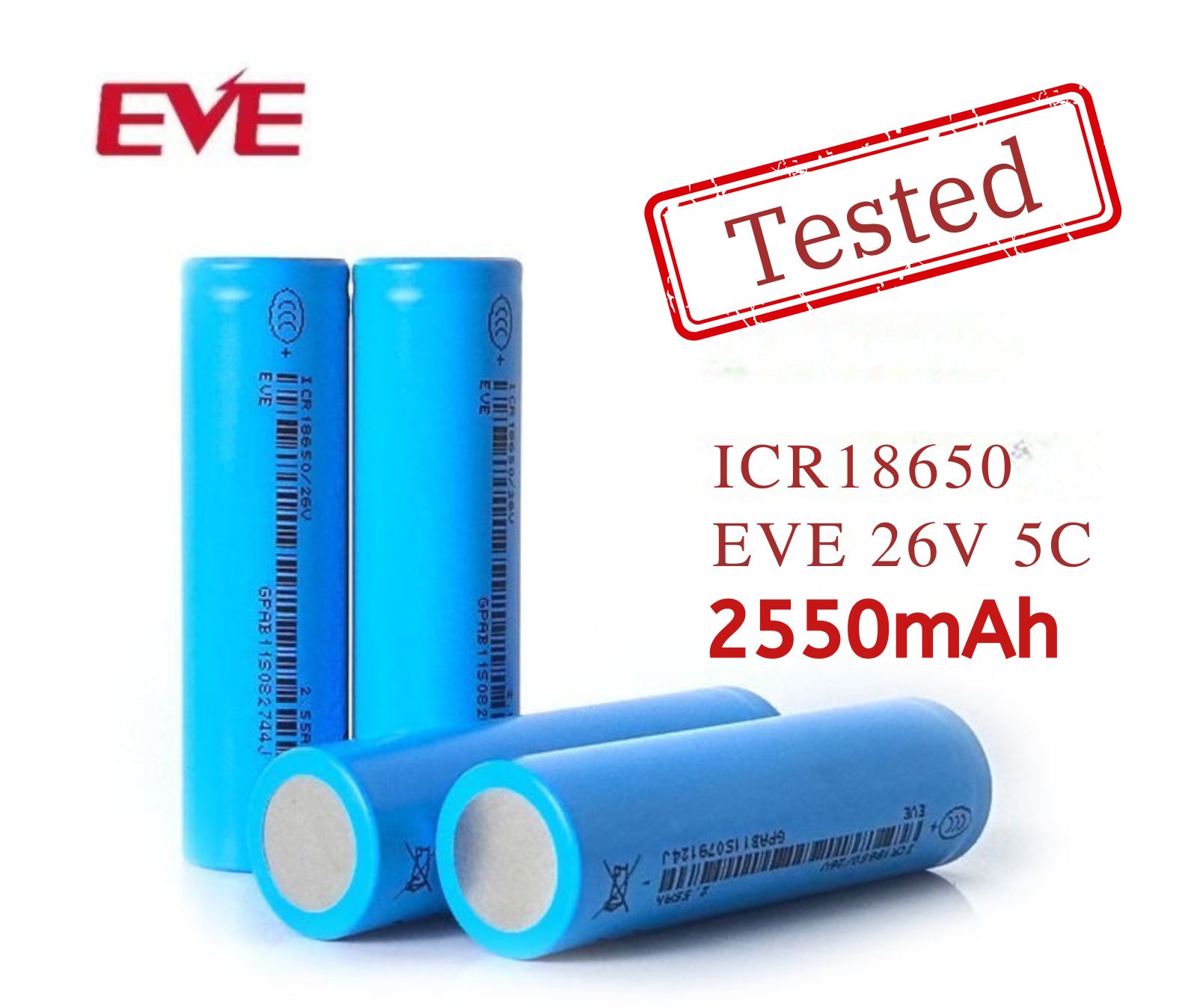 EVE ICR18650 2550mAh Li-Ion Cell for Power Tools & Flashlights – Grade A