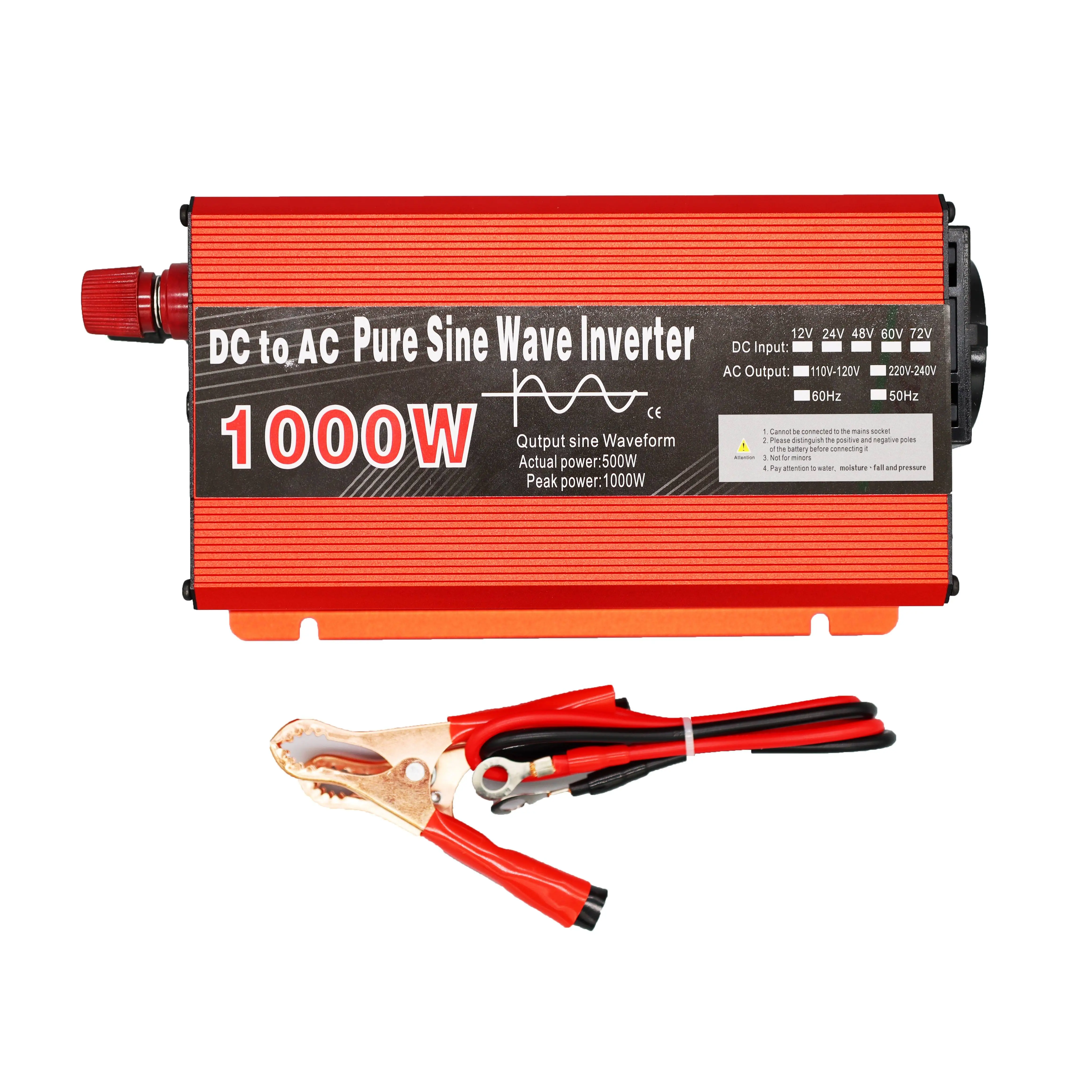 Corechain CJ-1000 Pure Sine Wave Inverter for Home Solar & Off-Grid – 12V to 220V, 500W Continuous, 1000W Peak